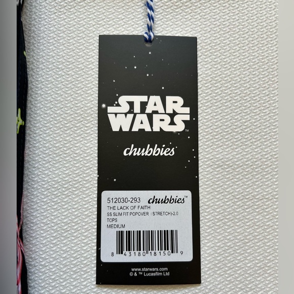 Chubbies The New Hope Darth Vader Swim Shirt the lack of faith Medium Star Wars - Picture 2 of 12